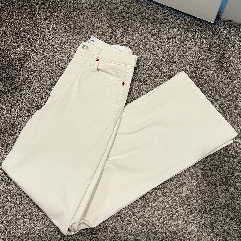 Re/Done Women's Wide Leg Jeans in White 27 NWT